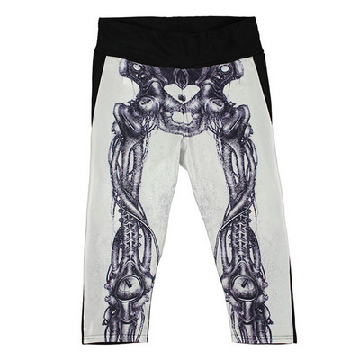 Női sport leggings mintával és magas derékkal