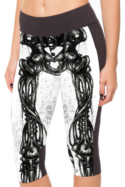 Női sport leggings mintával és magas derékkal