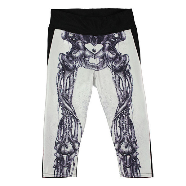 Női sport leggings mintával és magas derékkal