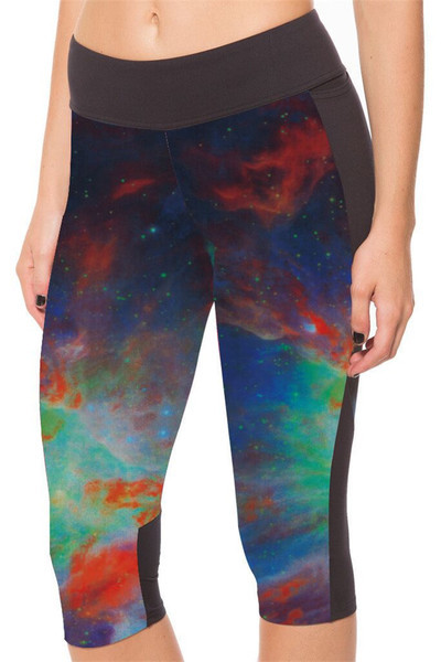 Színes női sport leggings magas derékkal - 7/8-as modell