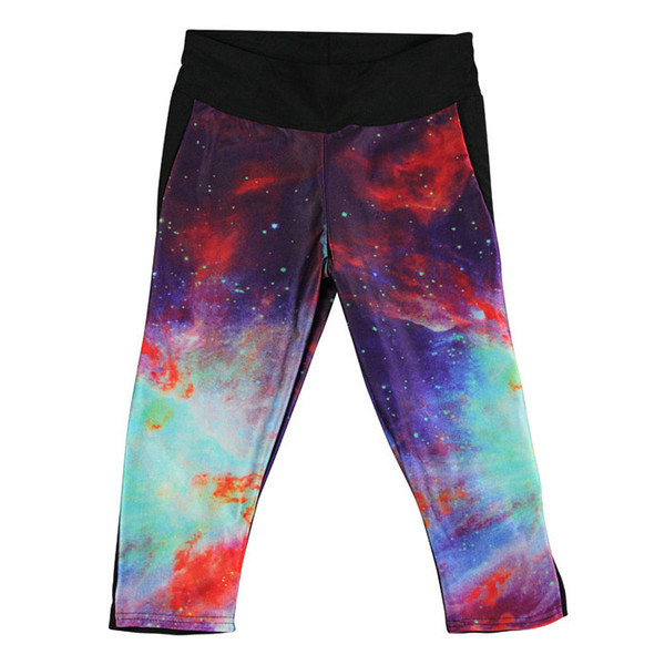 Színes női sport leggings magas derékkal - 7/8-as modell