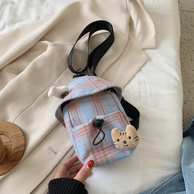 Női mindennapi kockás szövettáska