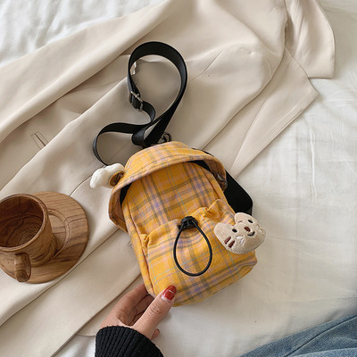 Női mindennapi kockás szövettáska