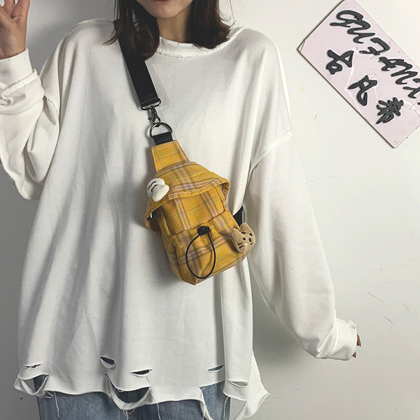 Női mindennapi kockás szövettáska