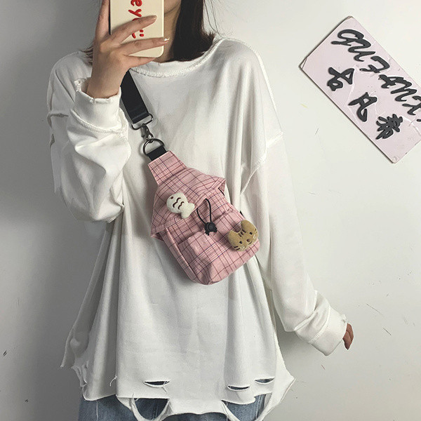 Női mindennapi kockás szövettáska