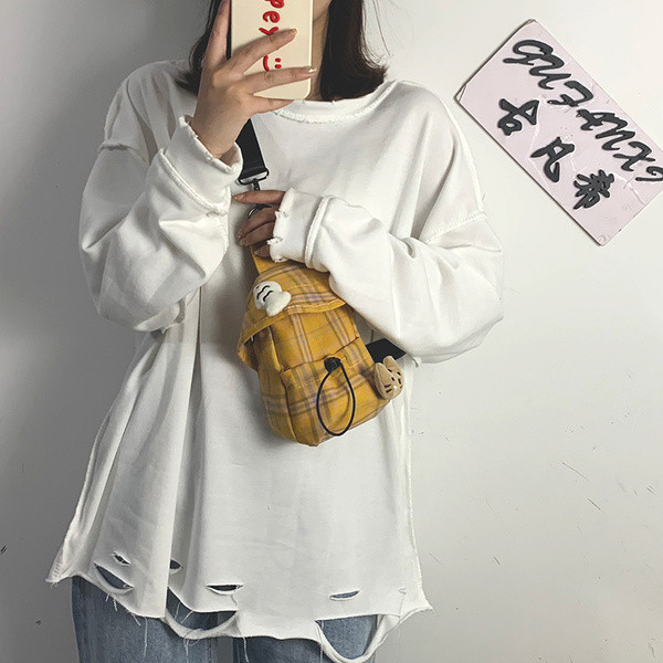 Női mindennapi kockás szövettáska