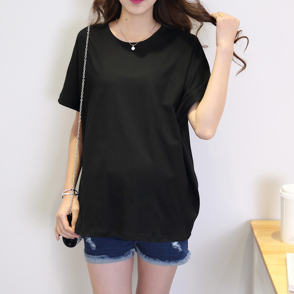 Medvilniniai marškinėliai nėščiosioms, paprasto modelio trumpomis rankovėmis