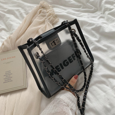 Jauna modeļa sieviešu soma kvadrātveida formā no divām daļām