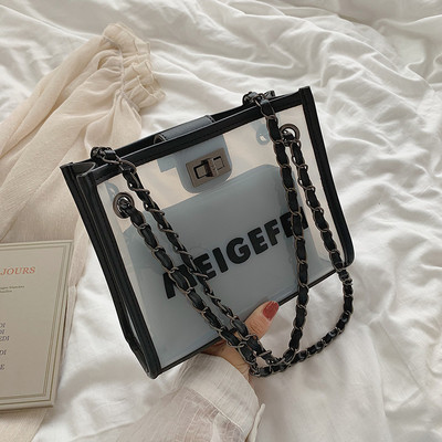 Jauna modeļa sieviešu soma kvadrātveida formā no divām daļām