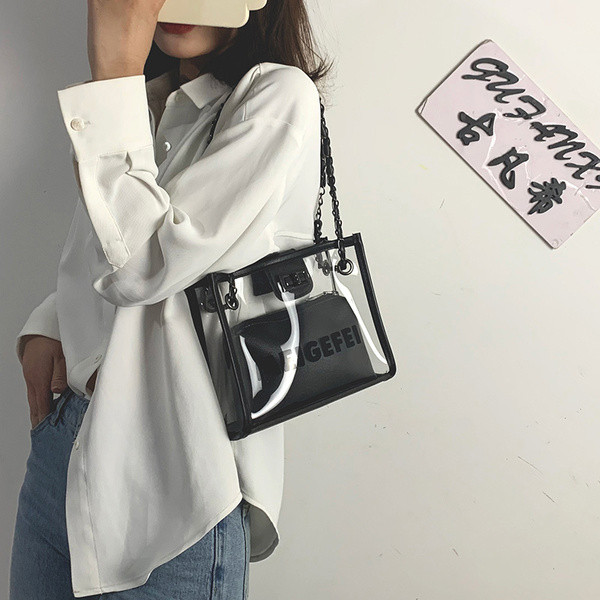 Jauna modeļa sieviešu soma kvadrātveida formā no divām daļām