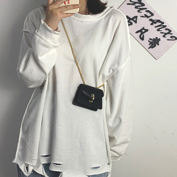 Modern női kis táska fém fogantyúval