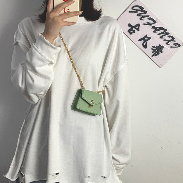 Modern női kis táska fém fogantyúval