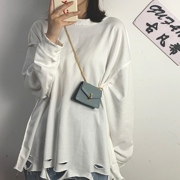 Modern női kis táska fém fogantyúval