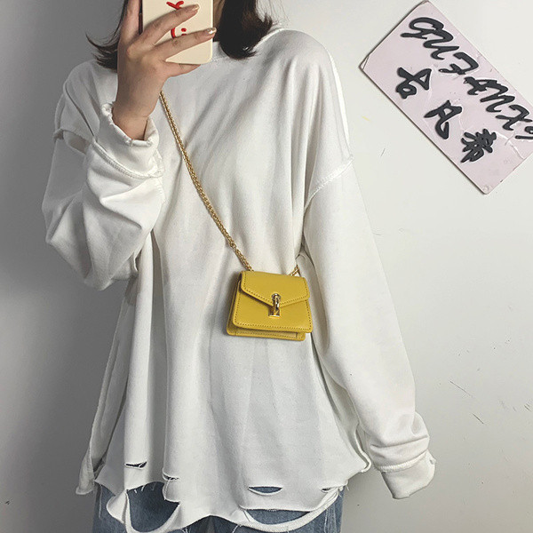 Modern női kis táska fém fogantyúval