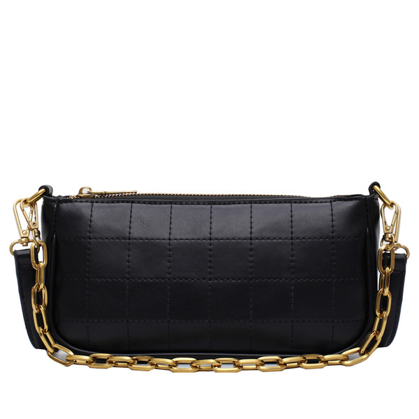 Stílusos női bőrtáska fém rövid fogantyúval