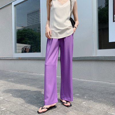 Alkalmi nadrág terhes nők számára széles modell szegéllyel