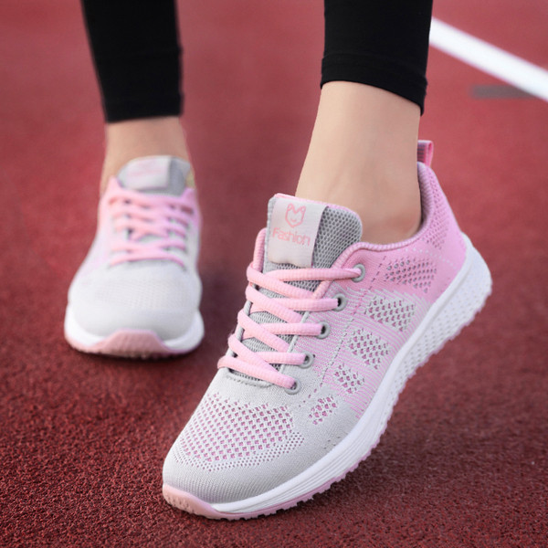 Adidasi de dama cu sireturi in mai multe modele de plasa alb-negru