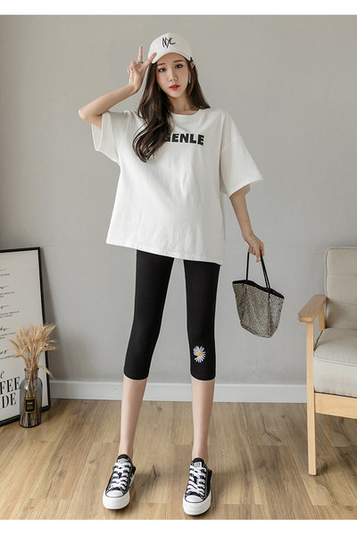 Kasdienis pleištas nėščiosioms su 3/4 ilgio ir siuvinėjimu