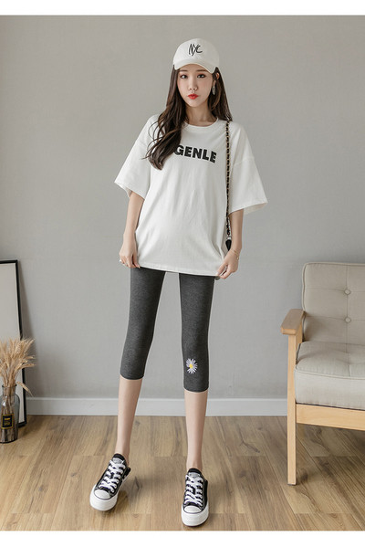 Kasdienis pleištas nėščiosioms su 3/4 ilgio ir siuvinėjimu