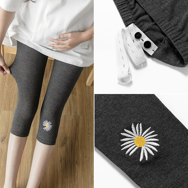 Kasdienis pleištas nėščiosioms su 3/4 ilgio ir siuvinėjimu