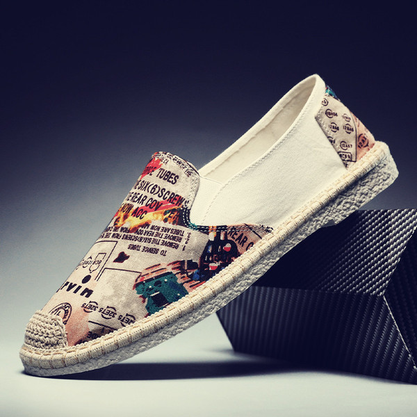 Ανδρικά μοκασίνια καλοκαιρινά  με έγχρωμη εκτύπωση