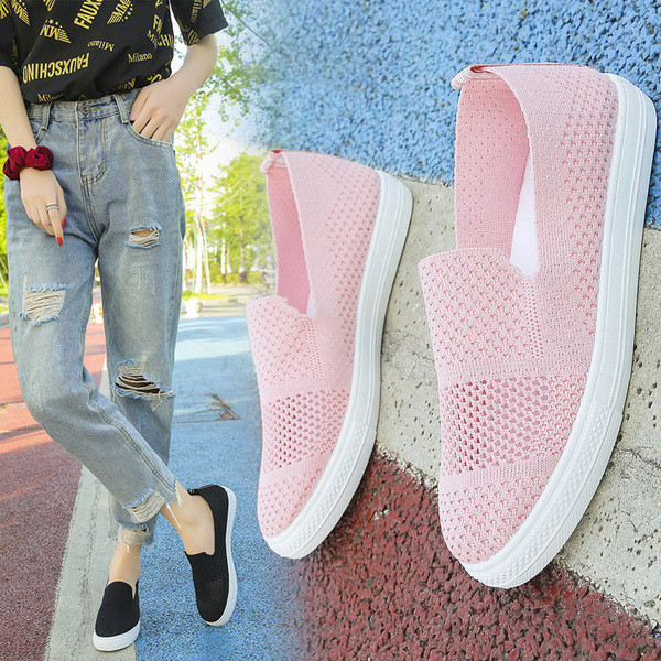 Ikdienas sieviešu mokasīni ar sietu un plakanu zoli