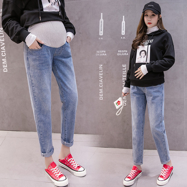 Alkalmi, egyenes farmer kismamáknak, állítható derékkal