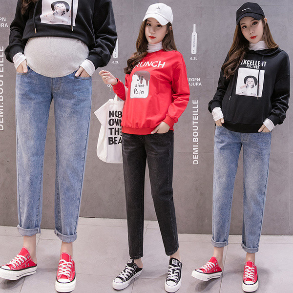 Alkalmi, egyenes farmer kismamáknak, állítható derékkal