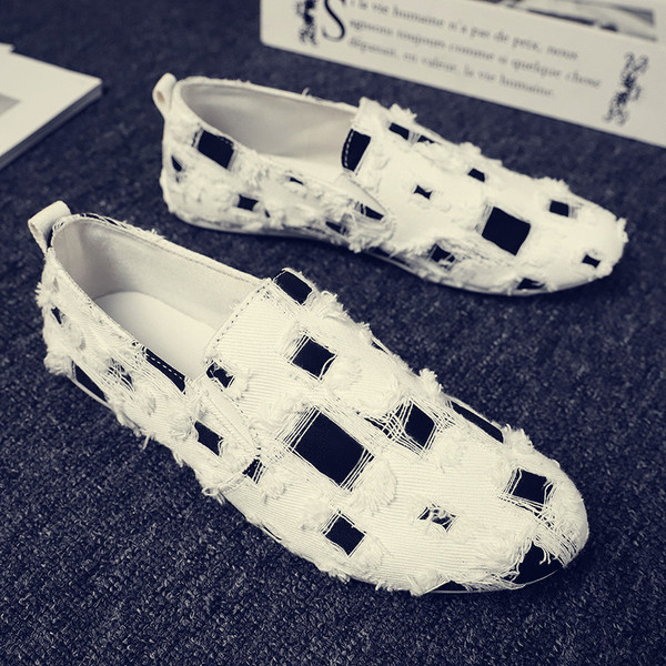 Modern férfi textil mokaszinok