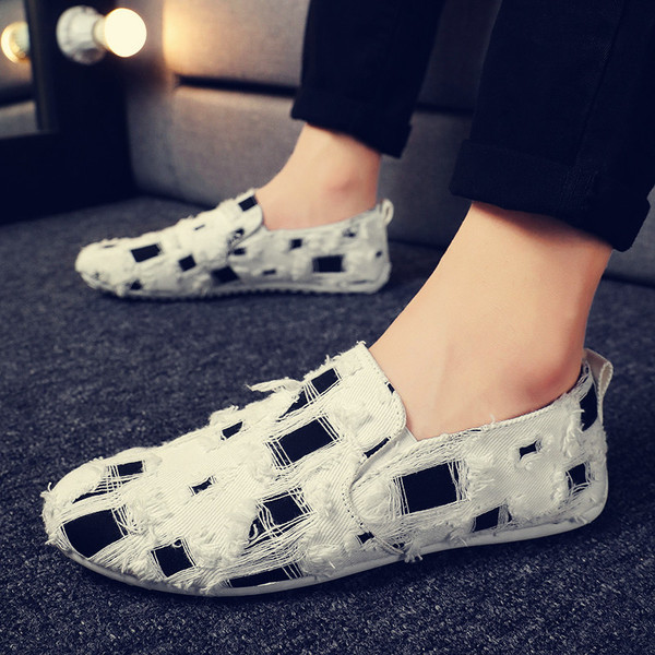 Modern férfi textil mokaszinok