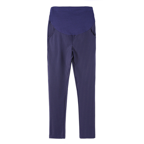 Stiilsed triibulised püksid rasedatele, pikkusega 9/10