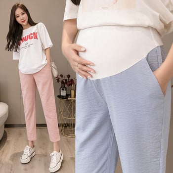 Καθημερινό ίσιο παντελόνι για έγκυες γυναίκες με μήκος 9/10 και ρυθμιζόμενη μέση