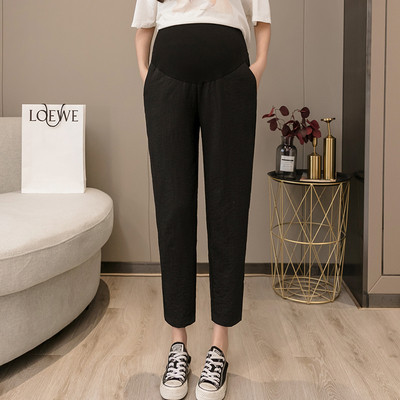 9/10 pikkuse ja reguleeritava vöökohaga vabaaja sirged püksid rasedatele