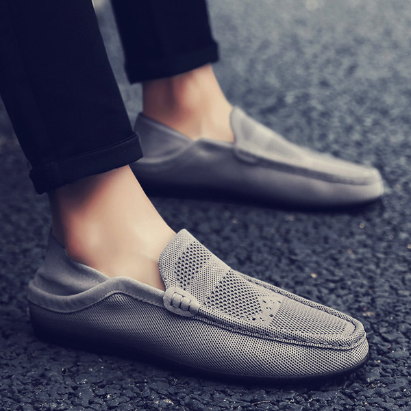 Alkalmi férfi mokaszinok légáteresztő anyagból