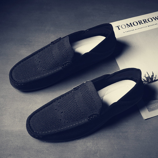 Alkalmi férfi mokaszinok légáteresztő anyagból