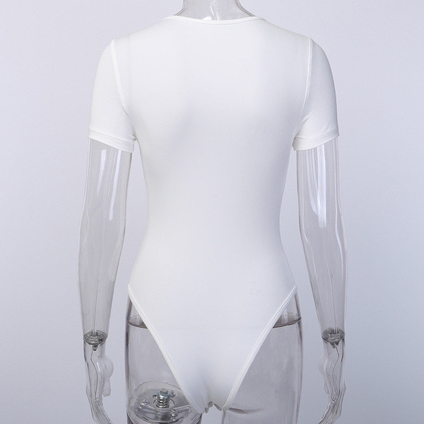 Női napi test rövid ujjal és cipzárral