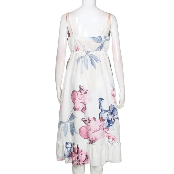 Modern ruha terhes nőknek vékony pánttal, virágmintával