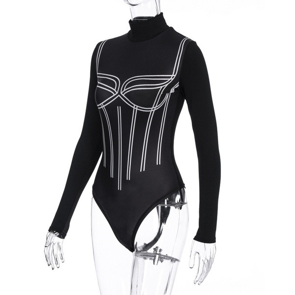 Modern női mezítlábas, magas pólógallérral