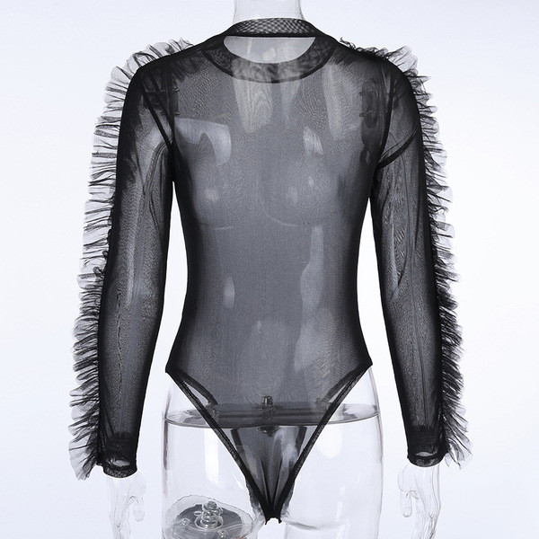 Női csipke body hosszú ujjal