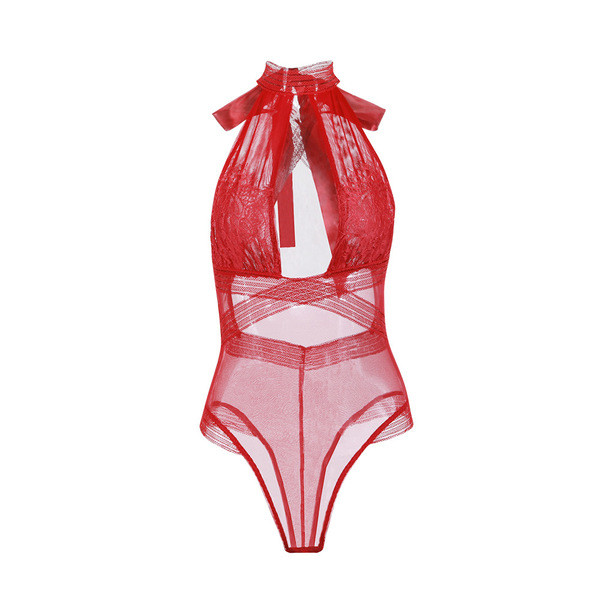 Női csipke body mély nyakkivágással