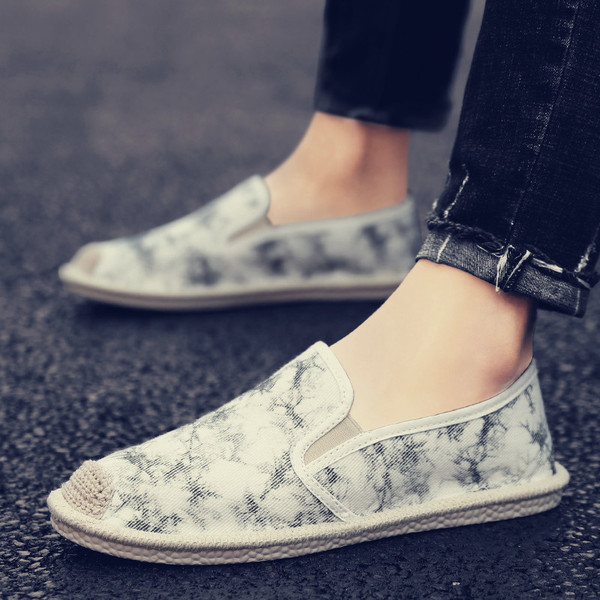 Ανδρικά πάνινα μοκασίνια  με πλέγμα