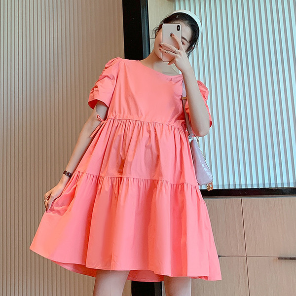 Alkalmi ruha terhes nőknek, rövid ujjú, derékkötővel