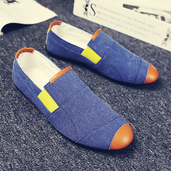 Tavaszi férfi textil mokaszinok