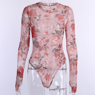 Stílusos női csipke body virágmintával