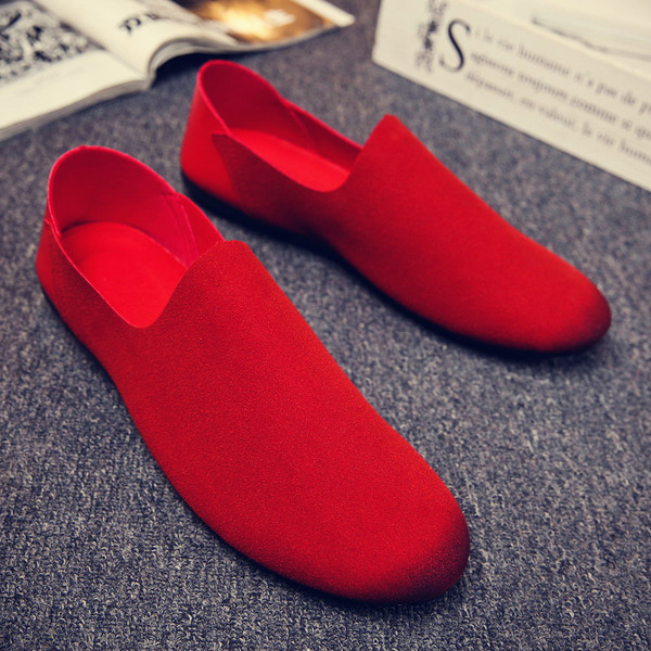 Férfi mokaszinok öko velúrból - sima modell