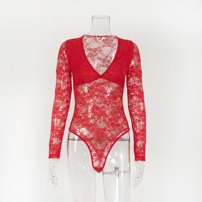 Női csipke piros body