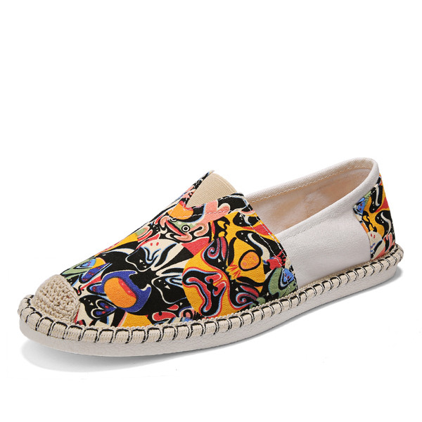 Alkalmi férfi mokaszin színes nyomattal