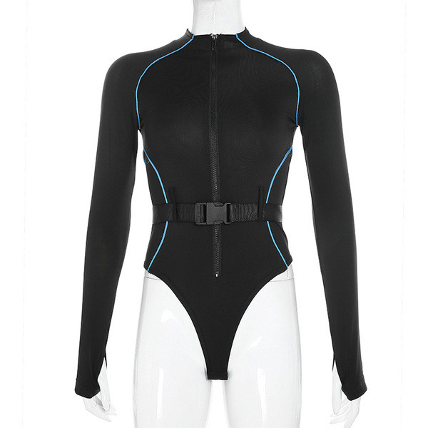 Női napi body hosszú ujjal és cipzárral