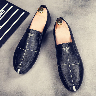 Elegant leather moccasins with a metal element