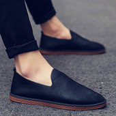 Eko bőrből készült alkalmi mokaszinok - letisztult modell